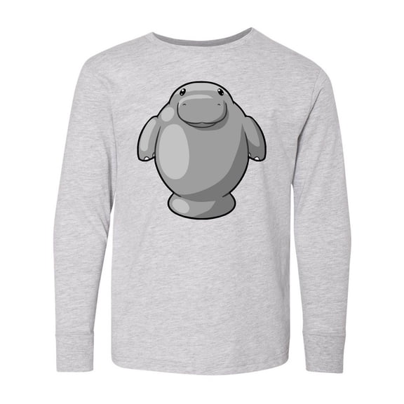 Inktastic Cute Kawaii Manatee Long Sleeve Youth T-Shirt