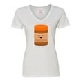 thumbnail image 1 of Inktastic Cute Kawaii Peanut Butter Women's V-Neck T-Shirt, 1 of 5