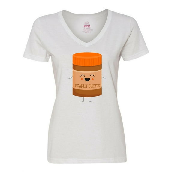 Inktastic Cute Kawaii Peanut Butter Women's V-Neck T-Shirt