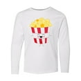 thumbnail image 1 of Inktastic Cute Kawaii Popcorn Long Sleeve Youth T-Shirt, 1 of 5