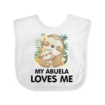 Inktastic Cute Kawaii Sloth My Abuela Loves Me Boys or Girls Baby Bib