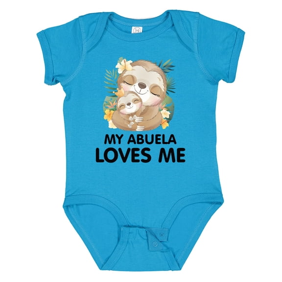 Inktastic Cute Kawaii Sloth My Abuela Loves Me Boys or Girls Baby Bodysuit