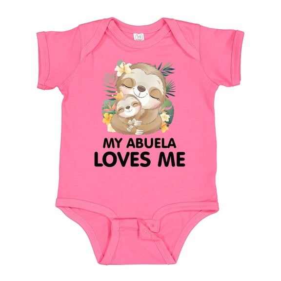 Inktastic Cute Kawaii Sloth My Abuela Loves Me Boys or Girls Baby Bodysuit