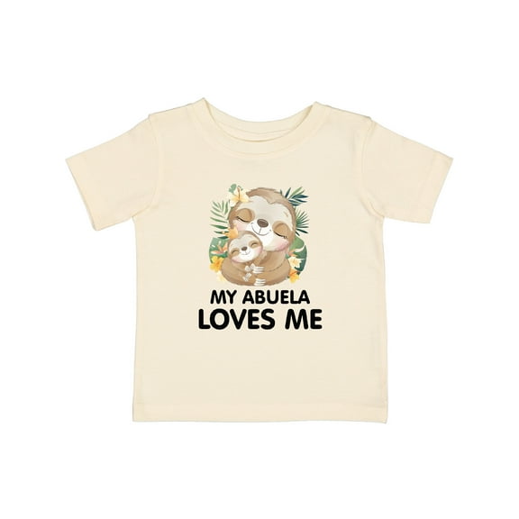Inktastic Cute Kawaii Sloth My Abuela Loves Me Boys or Girls Baby T-Shirt