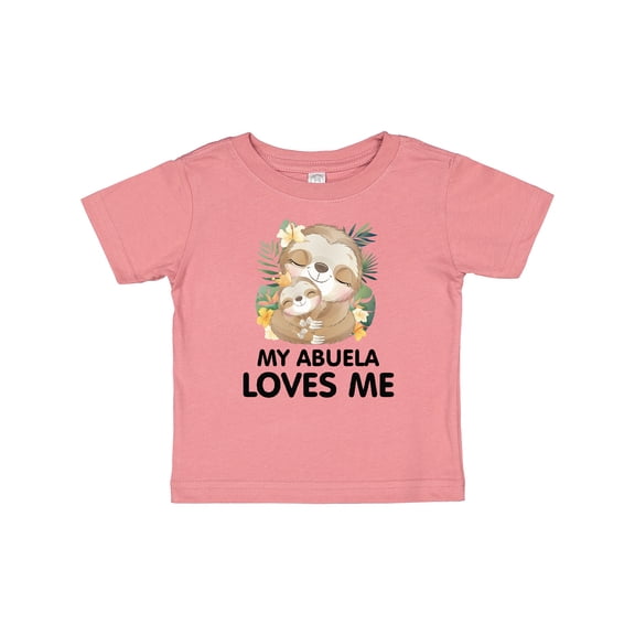Inktastic Cute Kawaii Sloth My Abuela Loves Me Boys or Girls Baby T-Shirt