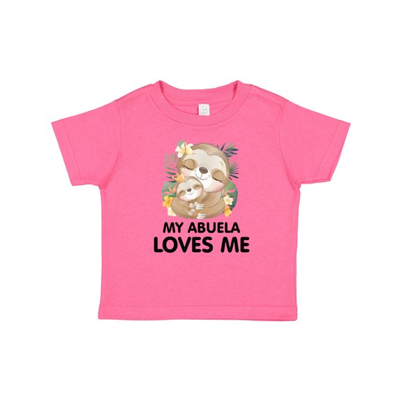 Inktastic Cute Kawaii Sloth My Abuela Loves Me Boys or Girls Baby T-Shirt