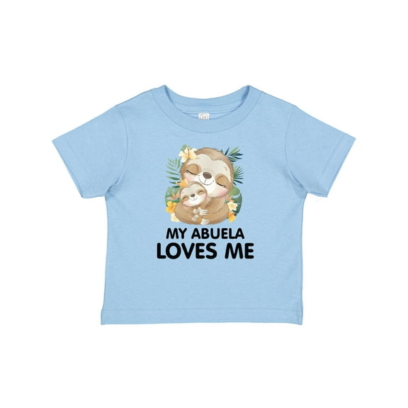 Inktastic Cute Kawaii Sloth My Abuela Loves Me Boys or Girls Baby T-Shirt