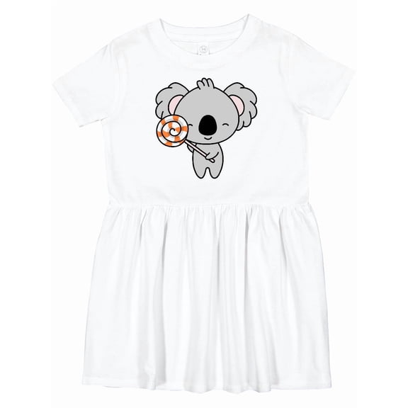 Inktastic Cute Koala, Baby Koala, Koala with Lollipop, Candy Girls Toddler Dress
