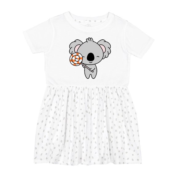 Inktastic Cute Koala, Baby Koala, Koala with Lollipop, Candy Girls Toddler Dress
