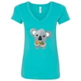 thumbnail image 1 of Inktastic Cute Koala Bear Women's V-Neck T-Shirt, 1 of 5