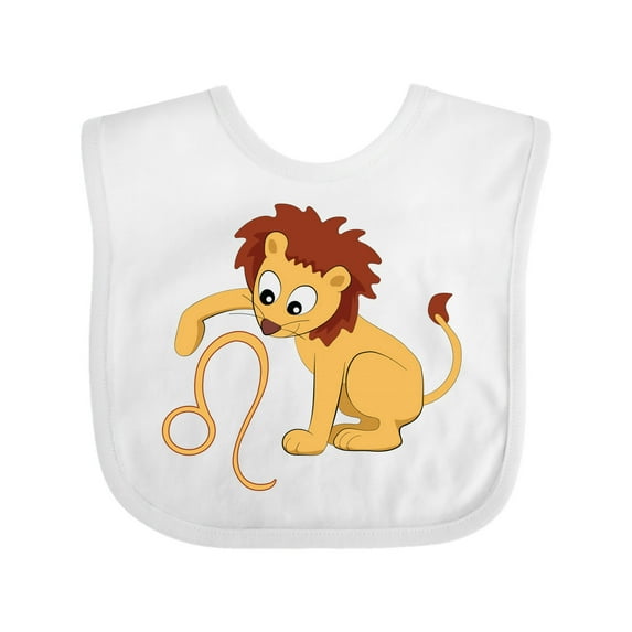 Inktastic Cute Leo the Lion Zodiac Sign Boys or Girls Baby Bib
