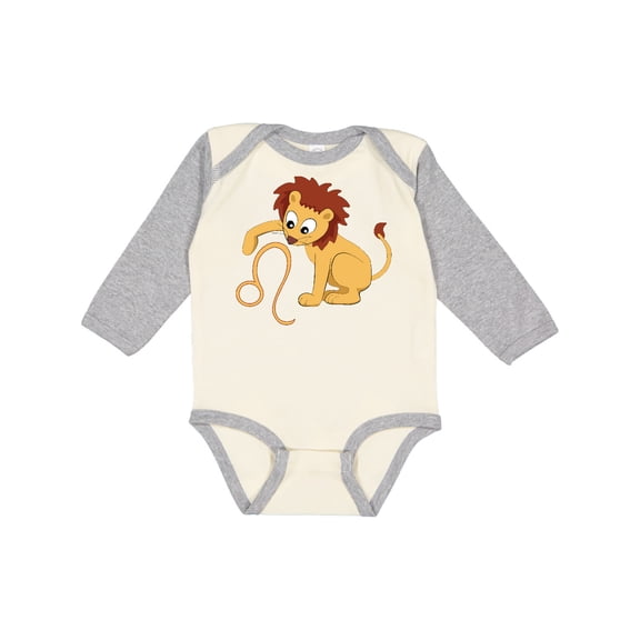 Inktastic Cute Leo the Lion Zodiac Sign Boys or Girls Long Sleeve Baby Bodysuit