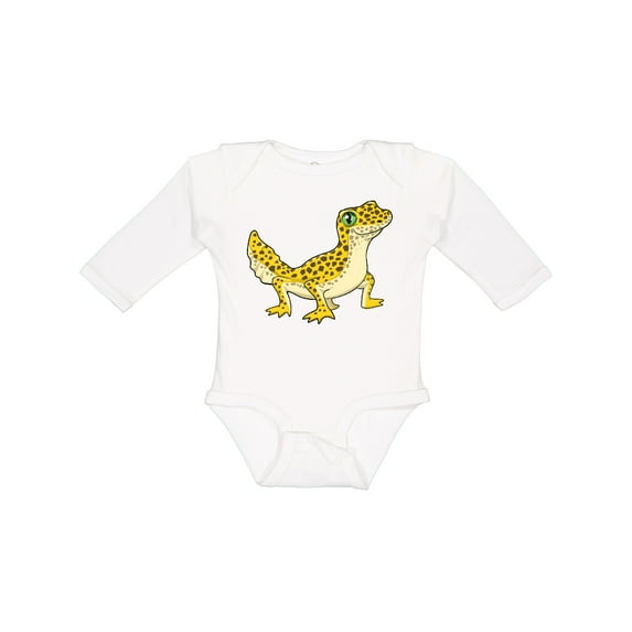 Inktastic Cute Leopard Gecko Boys or Girls Long Sleeve Baby Bodysuit