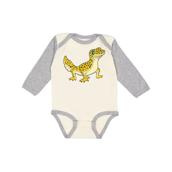 Inktastic Cute Leopard Gecko Boys or Girls Long Sleeve Baby Bodysuit