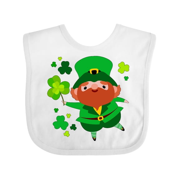 Inktastic Cute Leprechaun for St. Patrick's Day Boys or Girls Baby Bib