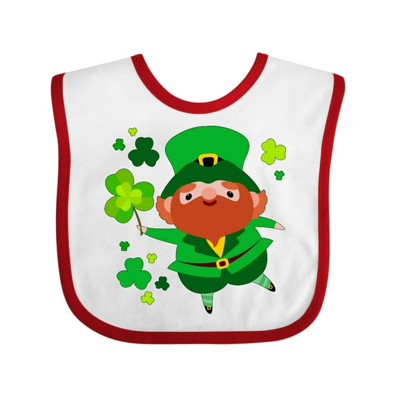 Inktastic Cute Leprechaun for St. Patrick's Day Boys or Girls Baby Bib