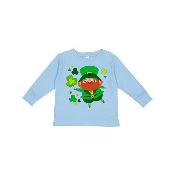 Inktastic Cute Leprechaun for St. Patrick's Day Boys or Girls Long Sleeve Toddler T-Shirt