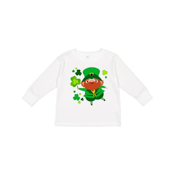 Inktastic Cute Leprechaun for St. Patrick's Day Boys or Girls Long Sleeve Toddler T-Shirt