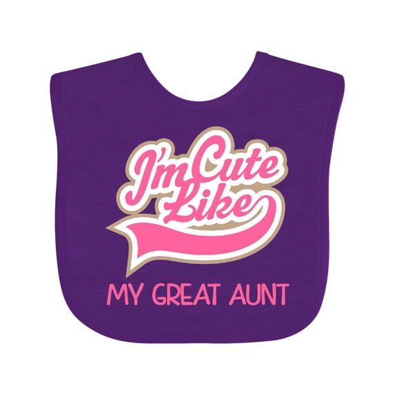 Inktastic Cute Like My Great Aunt Girls Baby Bib