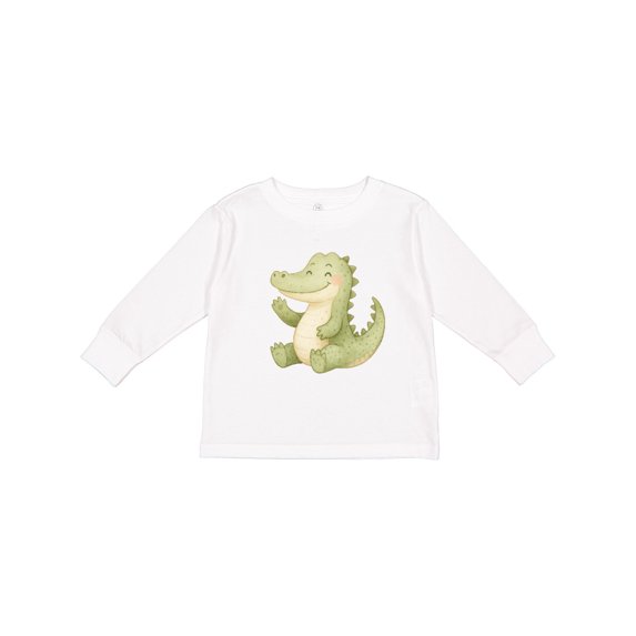 Inktastic Cute Lil' Alligator Boys or Girls Long Sleeve Toddler T-Shirt