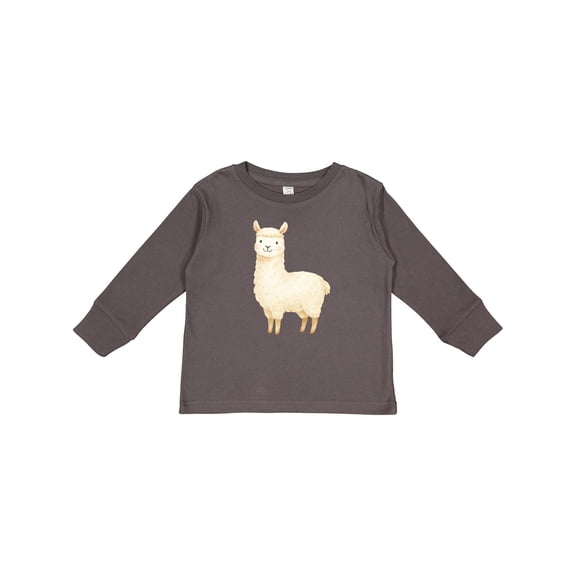 Inktastic Cute Lil' Alpaca Boys or Girls Long Sleeve Toddler T-Shirt