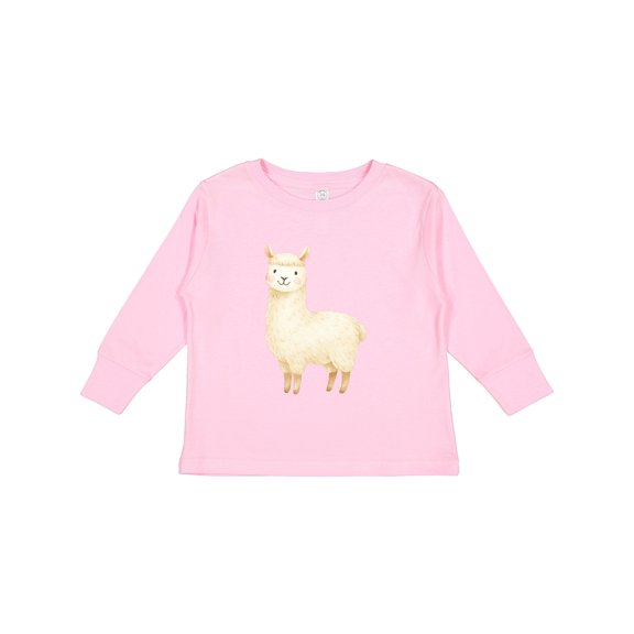 Inktastic Cute Lil' Alpaca Boys or Girls Long Sleeve Toddler T-Shirt