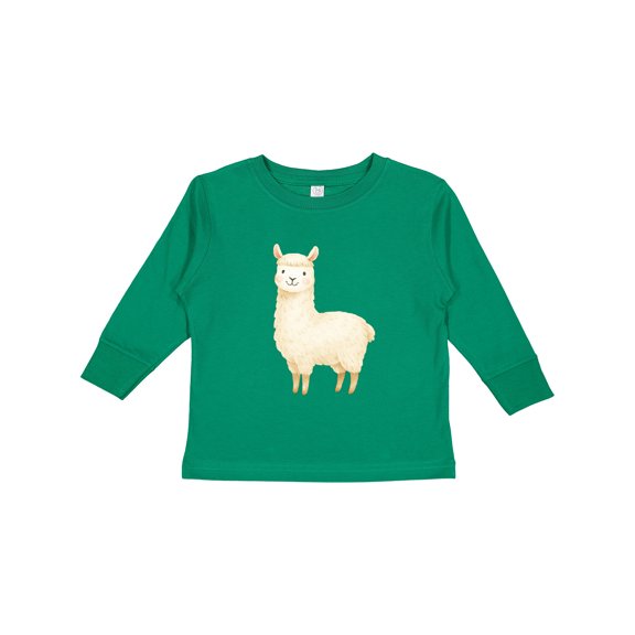 Inktastic Cute Lil' Alpaca Boys or Girls Long Sleeve Toddler T-Shirt