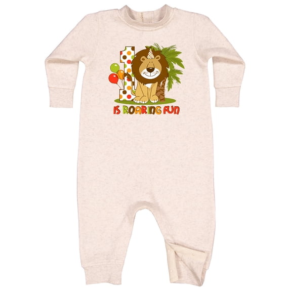 Inktastic Cute Lion 1st Birthday Baby Fleece Romper