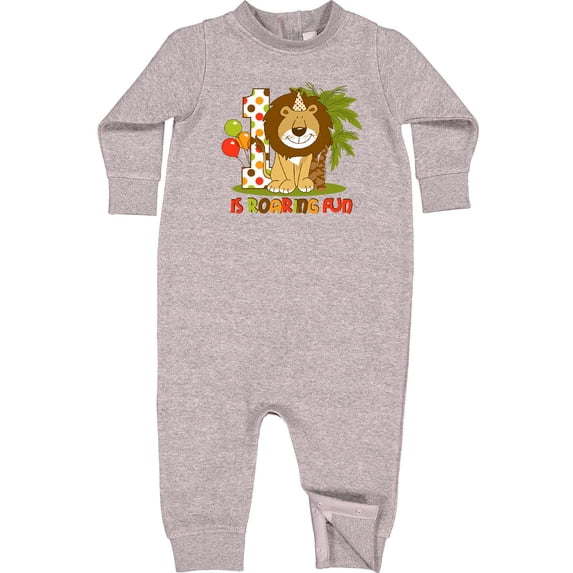 Inktastic Cute Lion 1st Birthday Baby Fleece Romper