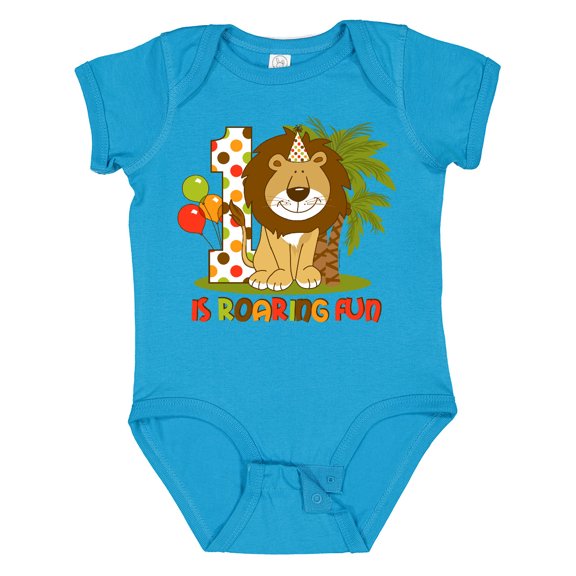 Inktastic Cute Lion 1st Birthday Boys Baby Bodysuit