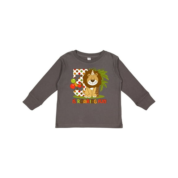 Inktastic Cute Lion 3rd Birthday Boys Long Sleeve Toddler T-Shirt