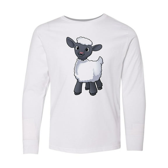 Inktastic Cute Little Lamb Long Sleeve Youth T-Shirt