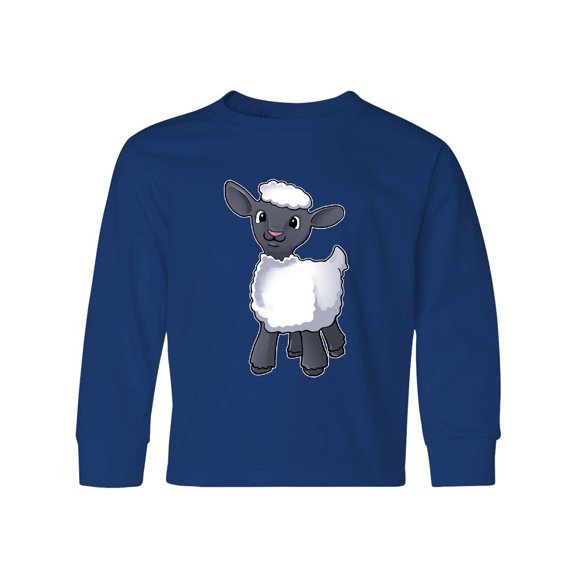 Inktastic Cute Little Lamb Long Sleeve Youth T-Shirt
