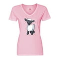 thumbnail image 1 of Inktastic Cute Little Lamb Women's V-Neck T-Shirt, 1 of 5