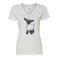 thumbnail image 1 of Inktastic Cute Little Lamb Women's V-Neck T-Shirt, 1 of 5