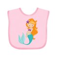 thumbnail image 1 of Inktastic Cute Little Mermaid, Orange Hair, Purple Sea Star Girls Baby Bib, 1 of 4