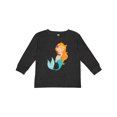 thumbnail image 1 of Inktastic Cute Little Mermaid, Orange Hair, Purple Sea Star Girls Long Sleeve Toddler T-Shirt, 1 of 5