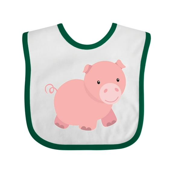 Inktastic Cute Little Pink Farm Pig Boys or Girls Baby Bib