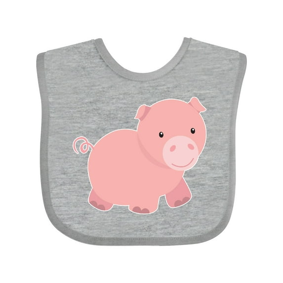 Inktastic Cute Little Pink Farm Pig Boys or Girls Baby Bib