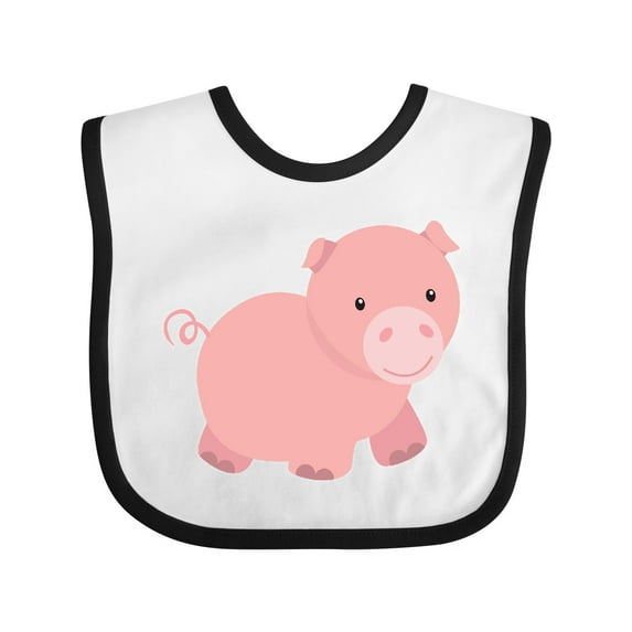 Inktastic Cute Little Pink Farm Pig Boys or Girls Baby Bib