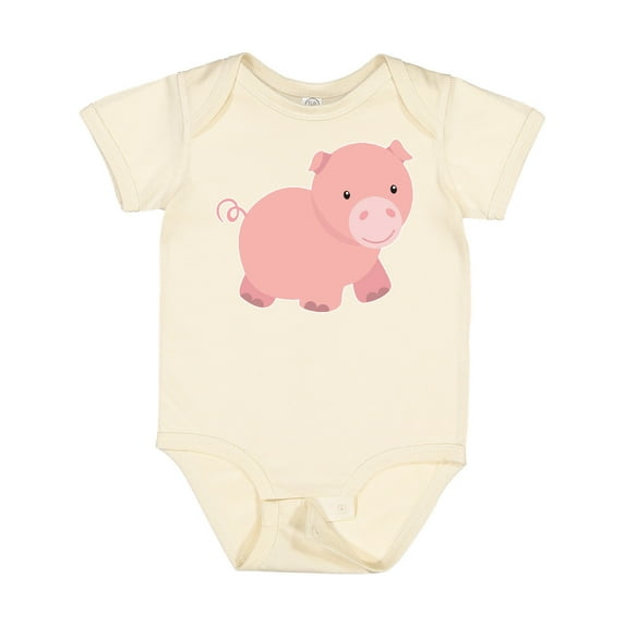 Inktastic Cute Little Pink Farm Pig Boys or Girls Baby Bodysuit