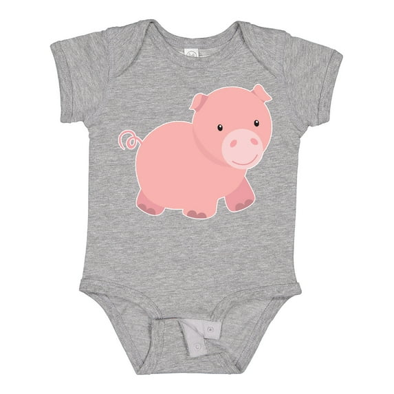 Inktastic Cute Little Pink Farm Pig Boys or Girls Baby Bodysuit