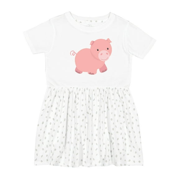 Inktastic Cute Little Pink Farm Pig Girls Toddler Dress