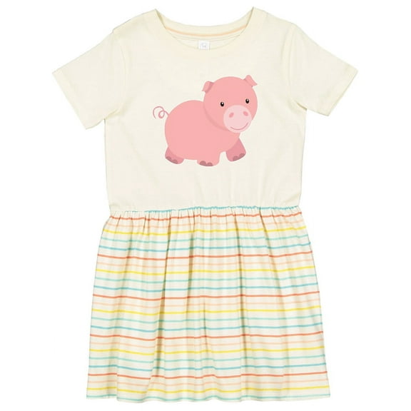 Inktastic Cute Little Pink Farm Pig Girls Toddler Dress
