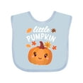 thumbnail image 1 of Inktastic Cute Little Pumpkin with Fall Leaves Boys or Girls Baby Bib, 1 of 4