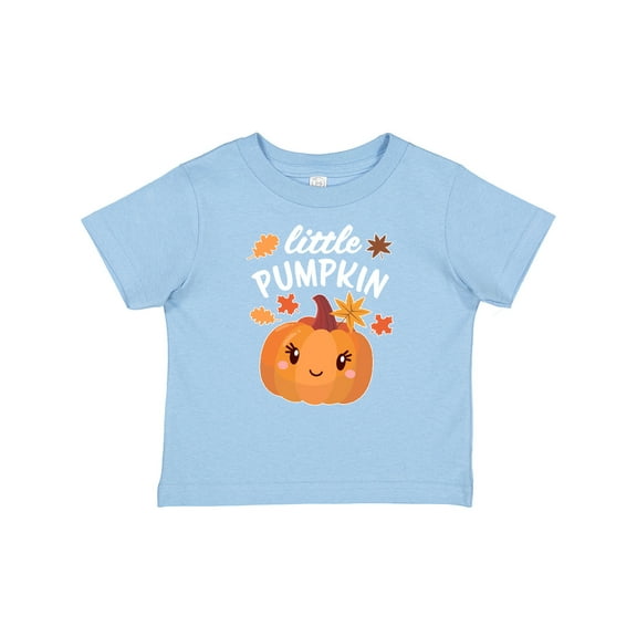 Inktastic Cute Little Pumpkin with Fall Leaves Boys or Girls Baby T-Shirt