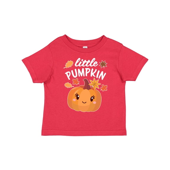 Inktastic Cute Little Pumpkin with Fall Leaves Boys or Girls Toddler T-Shirt