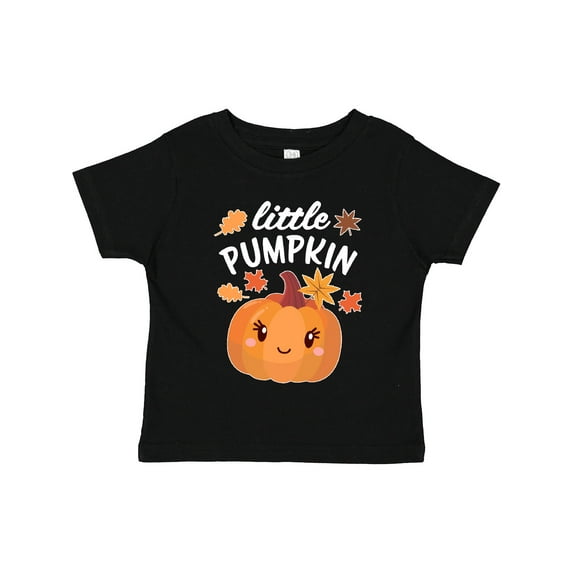 Inktastic Cute Little Pumpkin with Fall Leaves Boys or Girls Toddler T-Shirt