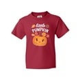 thumbnail image 1 of Inktastic Cute Little Pumpkin with Fall Leaves Youth T-Shirt, 1 of 5