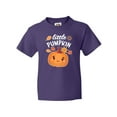 thumbnail image 1 of Inktastic Cute Little Pumpkin with Fall Leaves Youth T-Shirt, 1 of 5